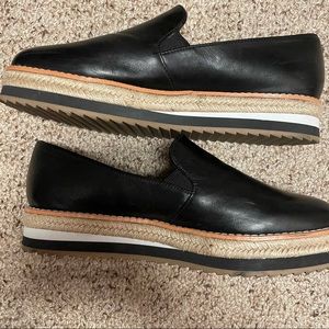 Black Leather Platform Mules